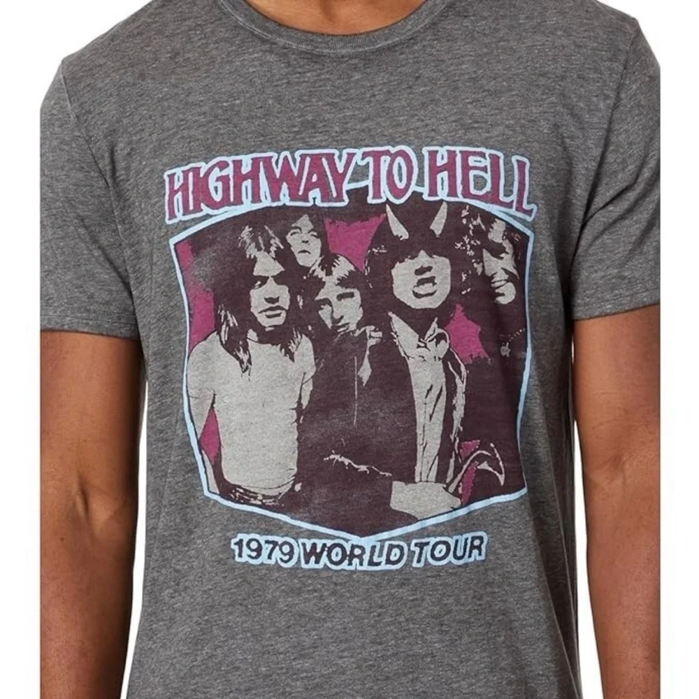 AC/DC Gray Long Sleeve Tee - Highway to Hell Design